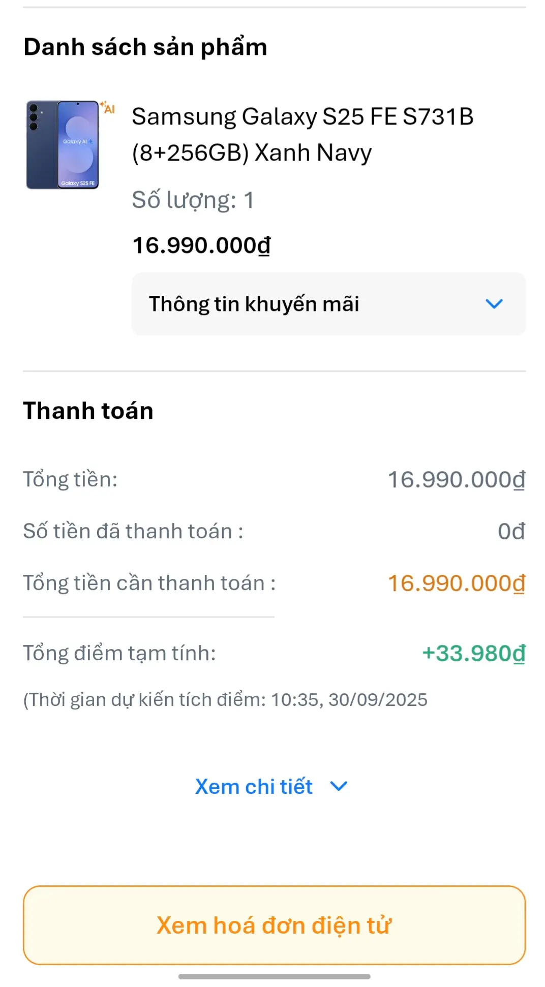 Khách hàng review Điện thoại Samsung Galaxy S25 FE 5G 8GB/256GB 3