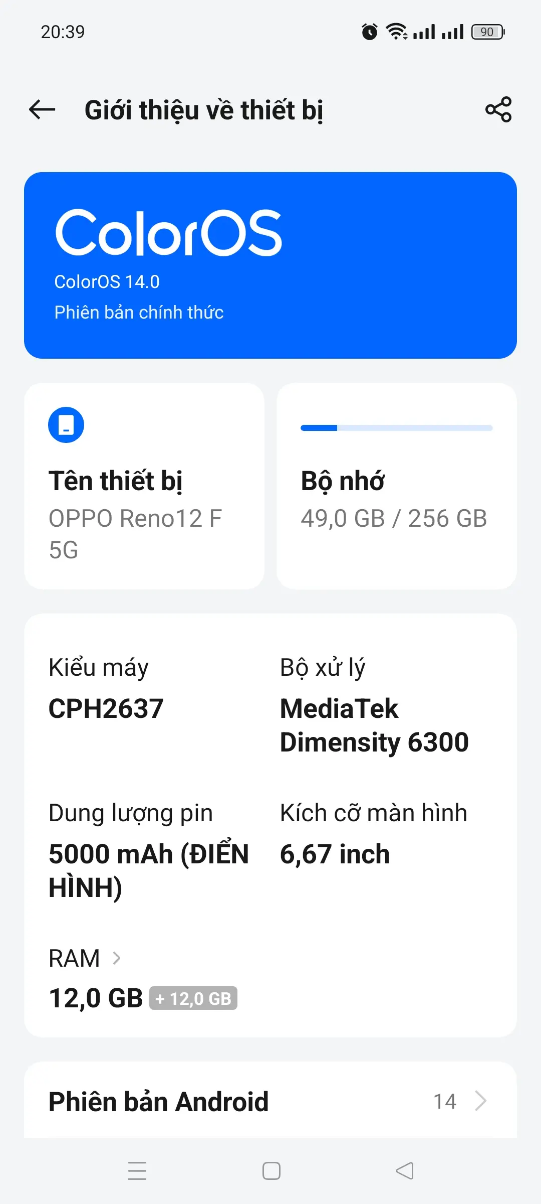 Khách hàng review Điện thoại OPPO Reno12 F 5G 12GB/256GB 12