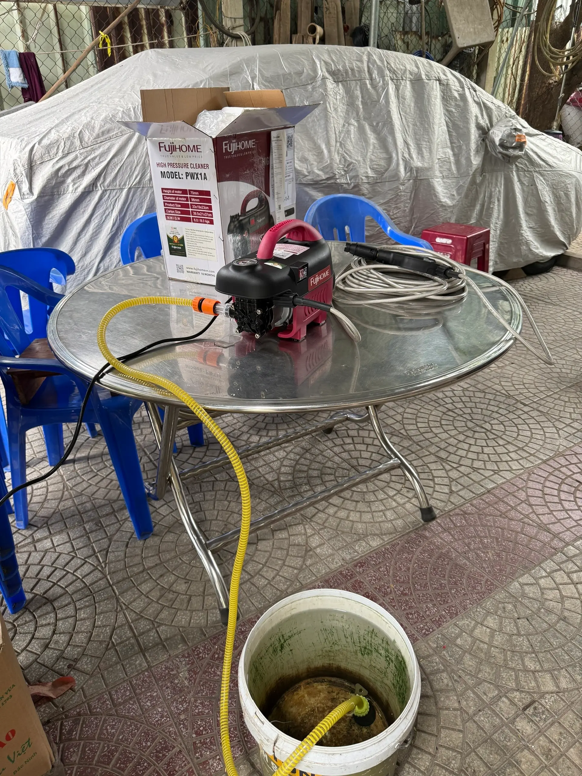Khách hàng review Máy rửa xe FUJIHOME 1000W PWX1A 1
