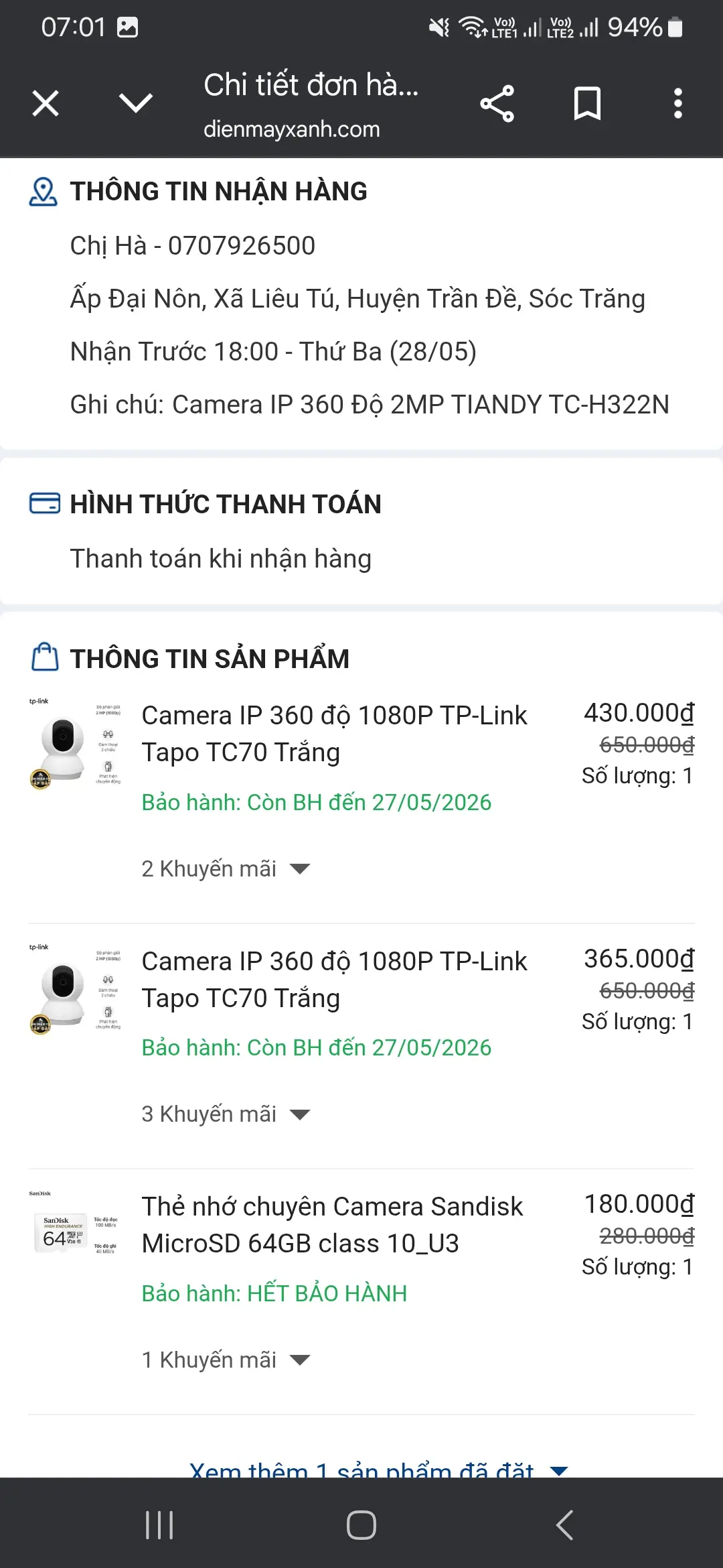 Khách hàng review Thẻ nhớ chuyên Camera Sandisk MicroSD 64GB class 10_U3 1