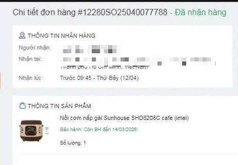 Khách hàng review Nồi cơm nắp gài Sunhouse 1 lít SHD8208C 3