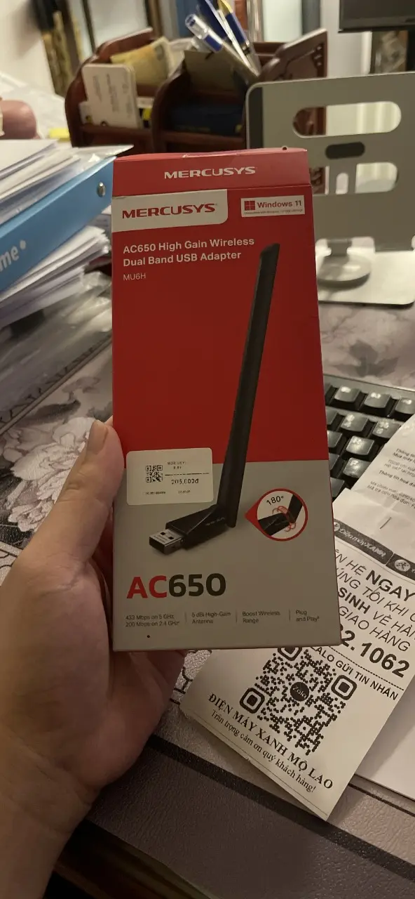 Khách hàng review USB Wifi AC650 Mercusys MU6H 1