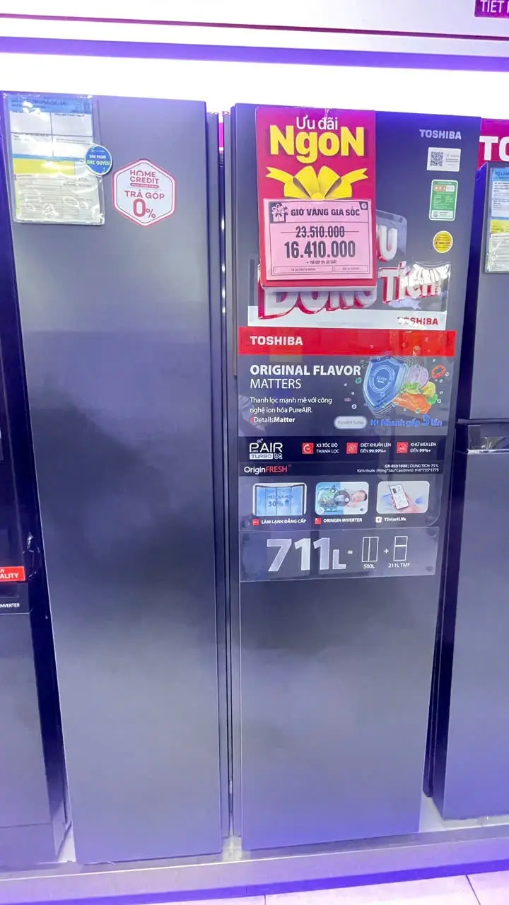Khách hàng review Tủ lạnh Toshiba Inverter 711 lít Side By Side GR-RS910WI-PMV(06)-MG 8