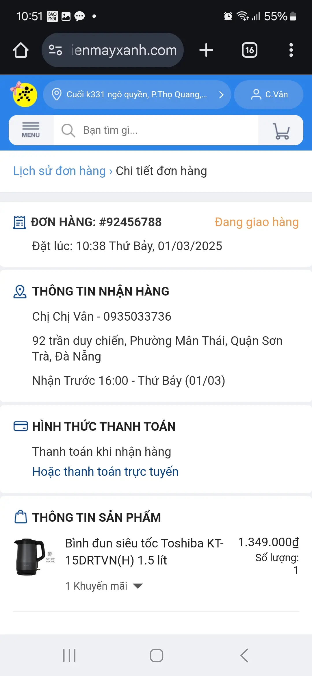 Khách hàng review Bình đun siêu tốc Toshiba 1.5 lít KT-15DRTVN(H) 1