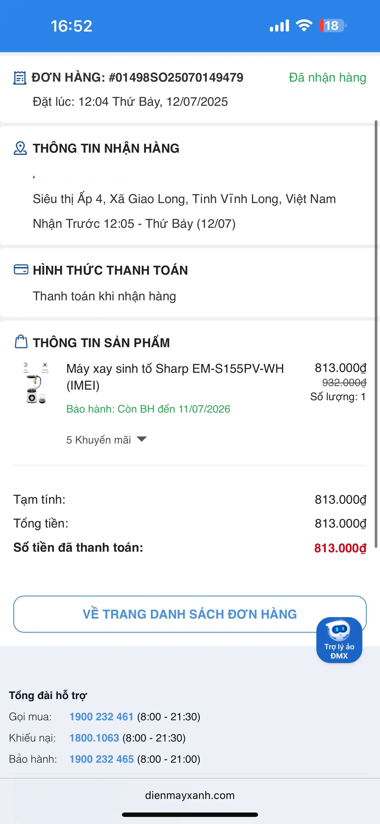 Khách hàng review Máy xay sinh tố đa năng Sharp EM-S155PV-WH 2