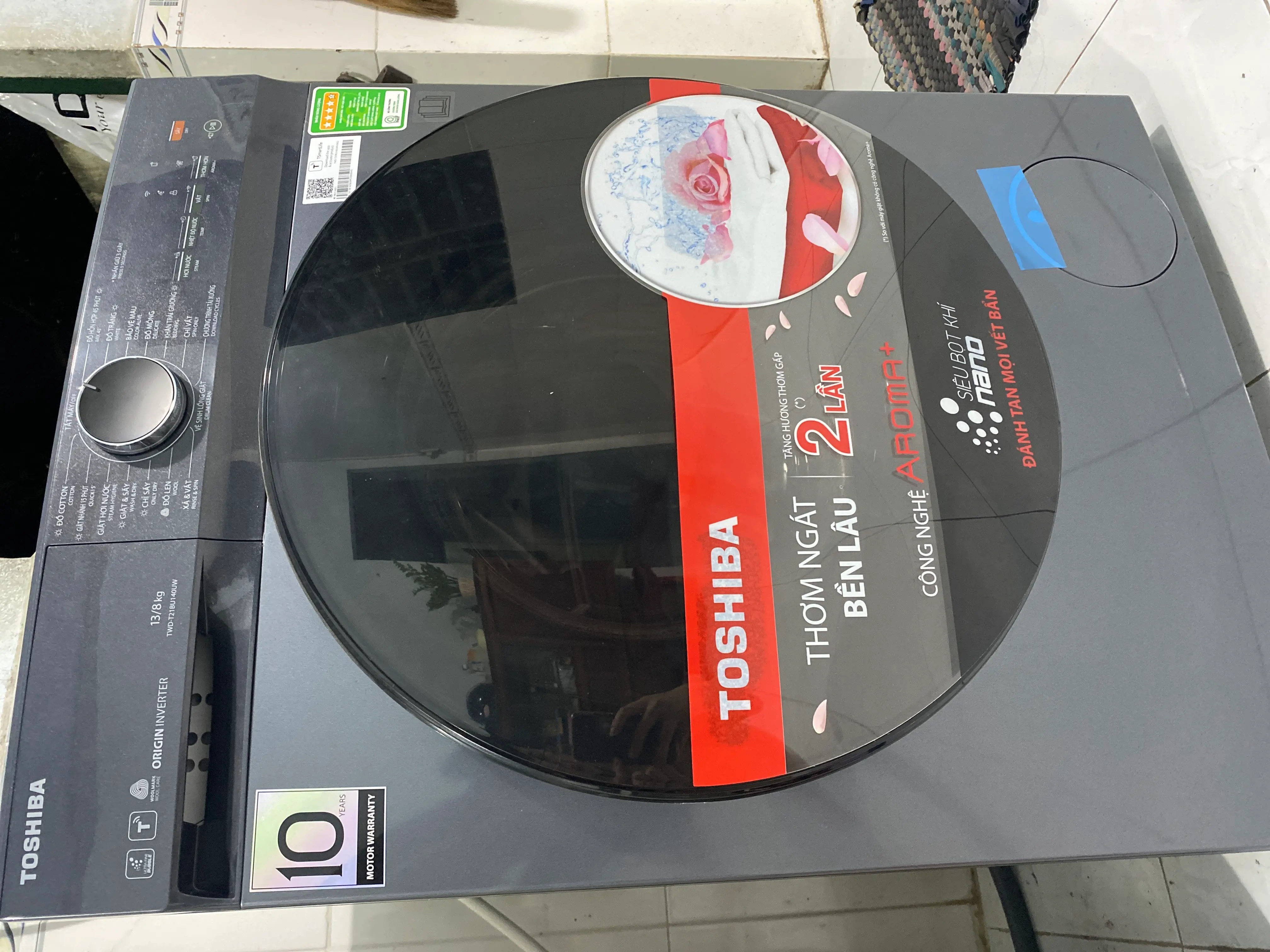 Khách hàng review Máy giặt sấy Toshiba Inverter giặt 13 kg - sấy 8 kg TWD-T21BU140UWV(MG) 3
