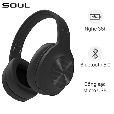 Tai Nghe Bluetooth chụp tai SOUL Ultra Wireless Dynamic SU34BK Đen
