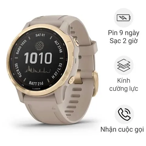 Đồng hồ thông minh Garmin Fenix 6S Pro Solar 42mm Xám