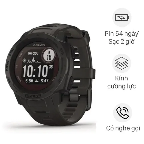 Đồng hồ thông minh Garmin Instinct Solar 45mm Xám