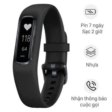 Vòng đeo tay thông minh Garmin Vivosmart 4 dây silicone