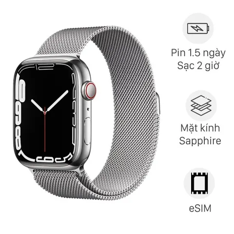 Apple Watch Series 7 GPS + Cellular 45mm dây thép