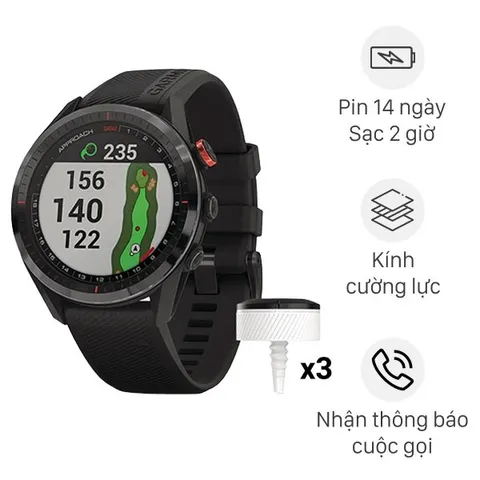 Đồng hồ thông minh Garmin Approach S62 47mm Đen với CT10