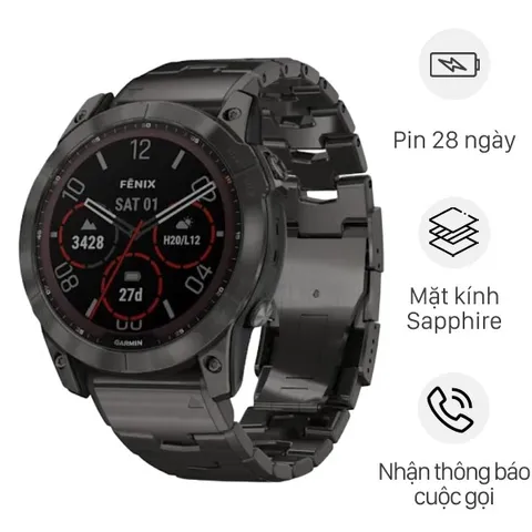 Đồng hồ thông minh Garmin Fenix 7X Titanium 51mm