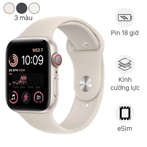 Apple Watch SE 2022 GPS + Cellular 44mm viền nhôm dây thể thao