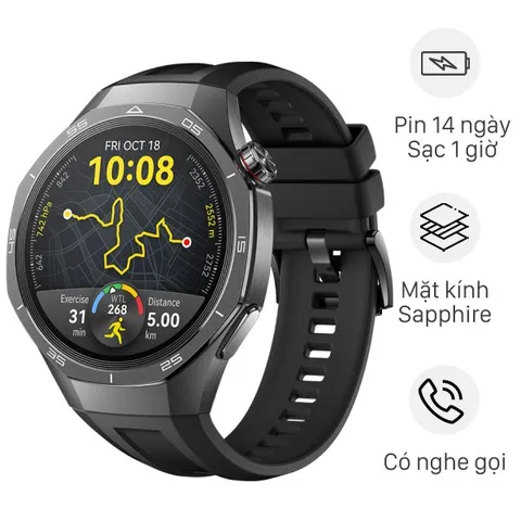 Huawei Watch GT 5 Pro 46mm viền Titanium dây cao su