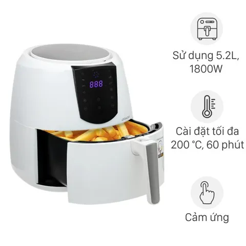 Nồi chiên không dầu Lock&Lock 5.2 lít EJF357WHT
