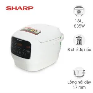 Nồi cơm điện tử Sharp 1.8 lít KS-COM183MV-WH