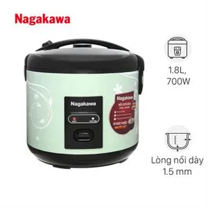 Nồi cơm nắp gài Nagakawa 1.8 lít NRC3823