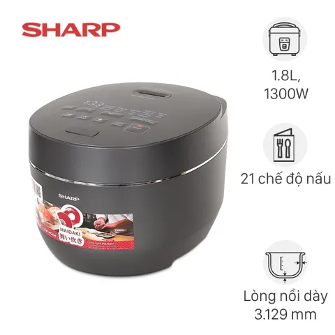 Nồi cơm áp suất cao tần Sharp 1.8 lít KS-XW181V-S