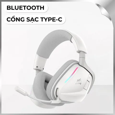 Tai nghe Bluetooth Chụp Tai Corsair VOID V2 White/CA-9011380-WW
