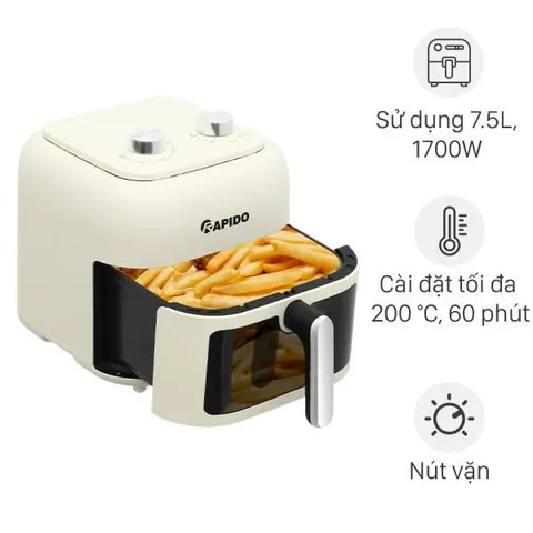 Nồi chiên không dầu Rapido 7.5 lít RAF-7.5M3