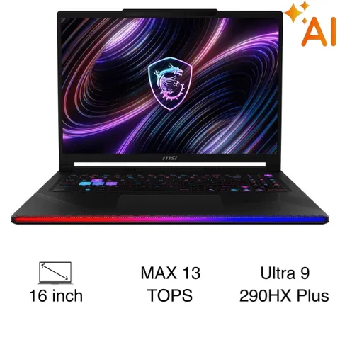 MSI Gaming Raider 16 MAX HX B2WI - 095VN (Ultra 9 290HX Plus, 64GB, 2TB, RTX 5080 16GB, QHD+ OLED 240Hz, Win11)