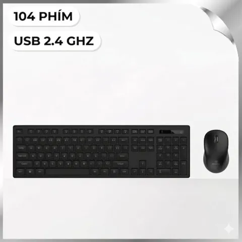 Bộ Bàn Phím Chuột Không Dây MicroPack KM-237W - Đen
