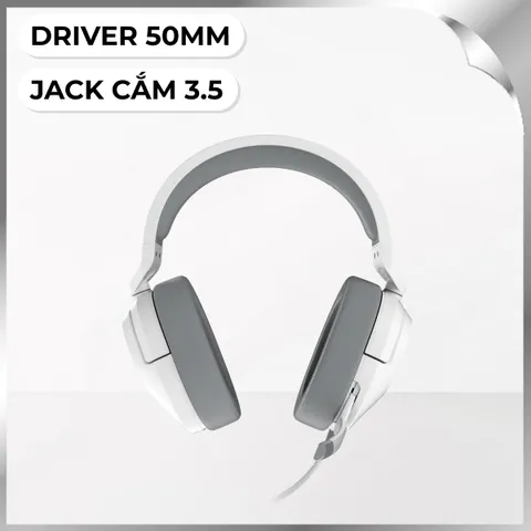 Tai nghe Chụp Tai Gaming Corsair HS55 Surround White/CA-9011266-AP