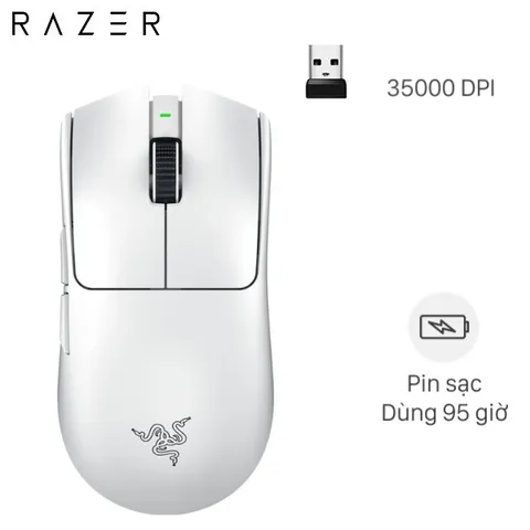 Chuột sạc Không dây Gaming Razer Viper V3 Pro White Edition