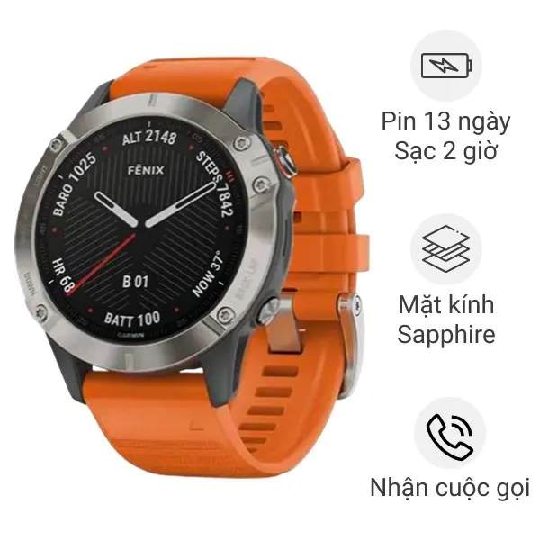 Đồng hồ thông minh Garmin Fenix 6 Pro 47mm Cam