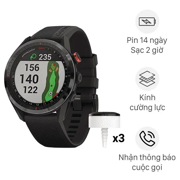 Đồng hồ thông minh Garmin Approach S62 47mm Đen với CT10
