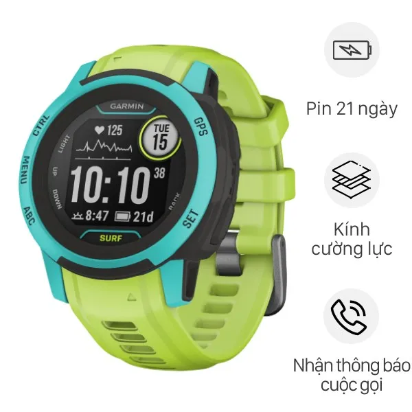 Đồng hồ thông minh Garmin Instinct 2S Surf Edition 40mm Xanh Lá