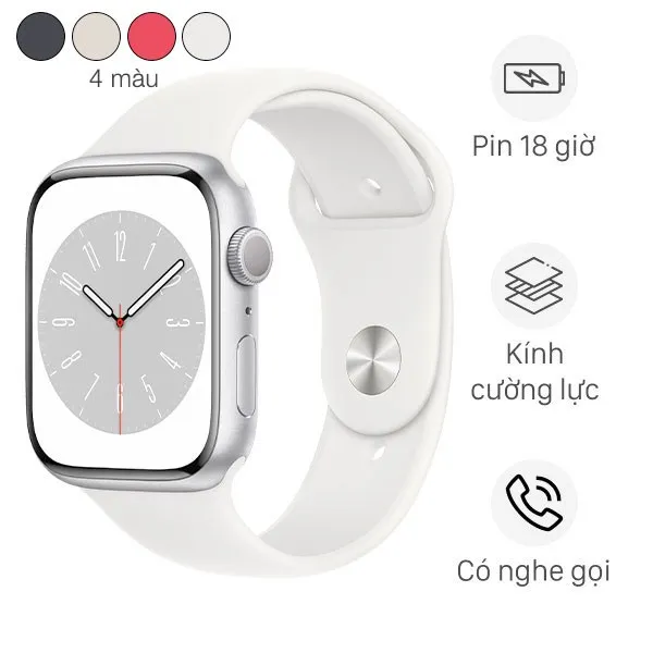 Đồng hồ thông minh Apple Watch Series 8 GPS 45mm viền nhôm dây thể thao