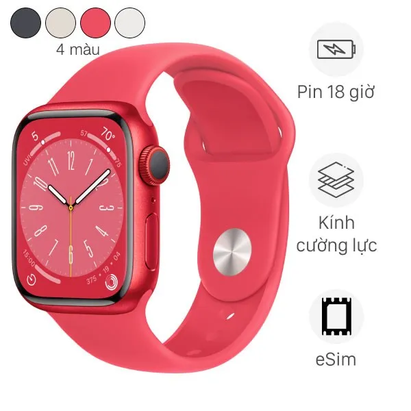 Apple Watch Series 8 GPS + Cellular 41mm viền nhôm dây thể thao
