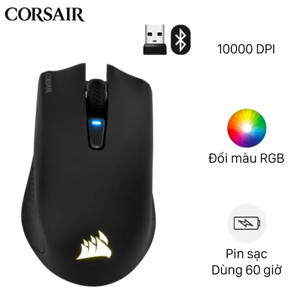 Chuột sạc Bluetooth Gaming Corsair Harpoon RGB