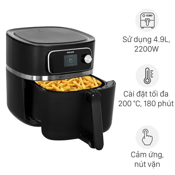 Nồi chiên không dầu Philips 8.3 lít HD9880/90