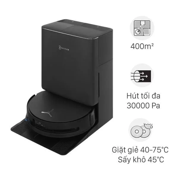 Robot hút bụi lau nhà Ecovacs Deebot T90 PRO OMNI - Đen