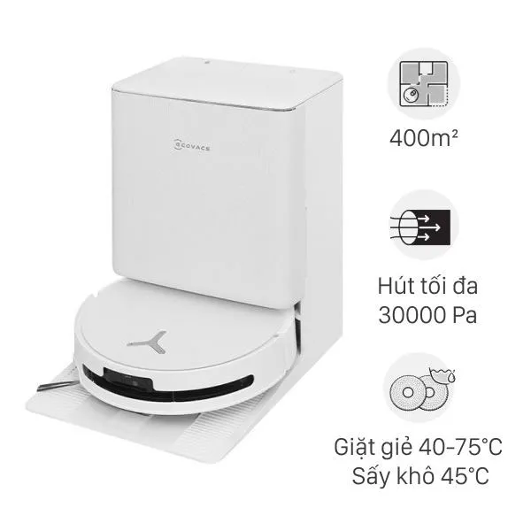 Robot hút bụi lau nhà Ecovacs Deebot T90 PRO OMNI - Trắng