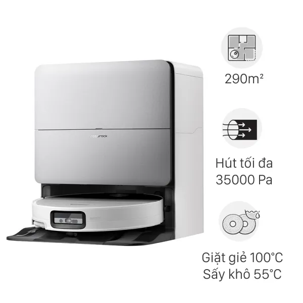 Robot hút bụi lau nhà Roborock Saros 20 Sonic Complete - Trắng