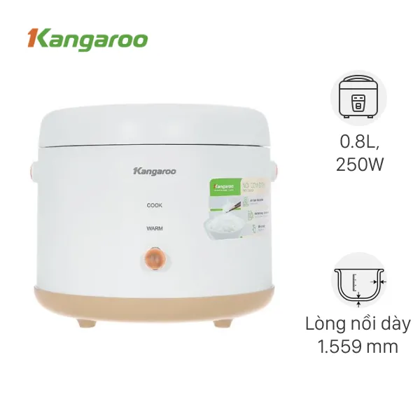 Nồi cơm nắp gài Kangaroo 0.8 lít KGRC08M3