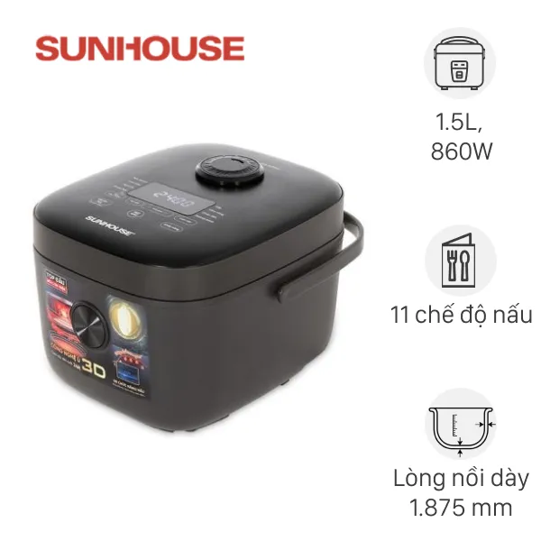 Nồi cơm điện tử Sunhouse 1.5 lít SHD8823
