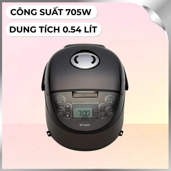 Nồi cơm cao tần Tiger 0.54 lít JPF-A55W - Đen