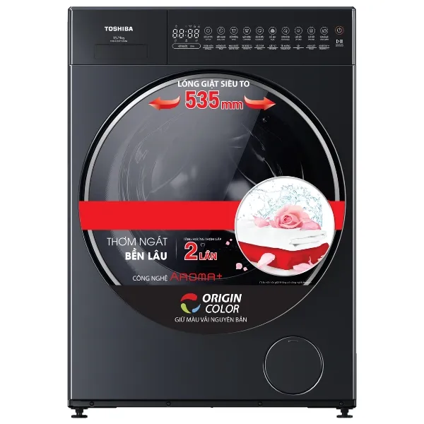 Máy giặt sấy Toshiba Inverter giặt 15 kg - sấy 9 kg TWD-T35BP160MWV(MG)
