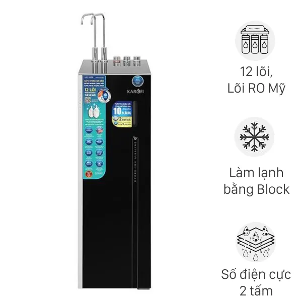 Máy lọc nước RO nóng nguội lạnh Hydrogen ion kiềm Karofi KAE-S688 12 lõi