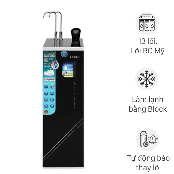 Máy lọc nước RO nóng nguội lạnh Hydrogen ion kiềm Karofi KAE-S695 13 lõi