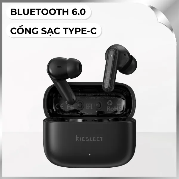 Tai nghe Bluetooth True Wireless Kieslect Adjustable Earbuds - Đen