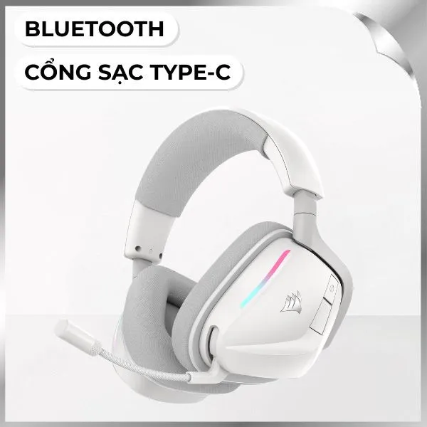 Tai nghe Bluetooth Chụp Tai Corsair VOID V2 White/CA-9011380-WW