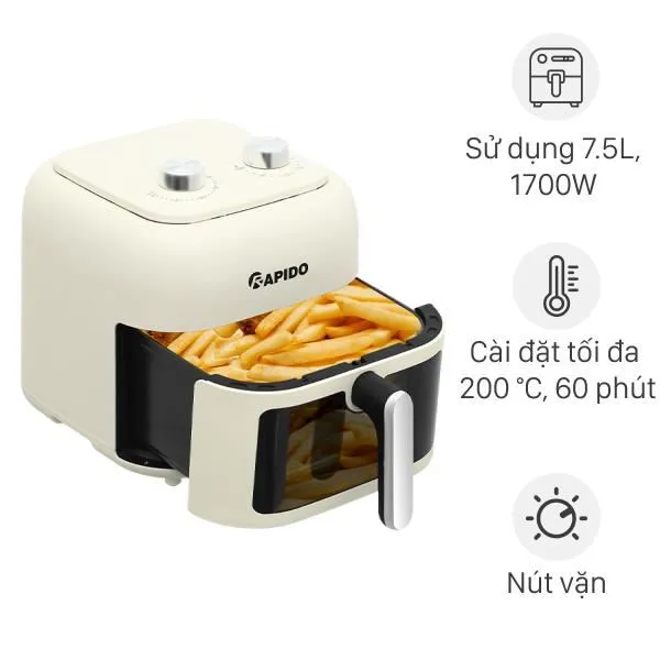 Nồi chiên không dầu Rapido 7.5 lít RAF-7.5M3