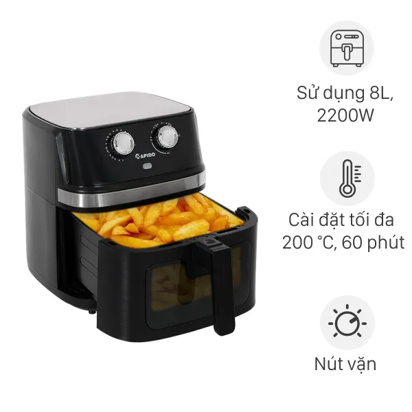Nồi chiên không dầu Rapido RAF-8.0M 8 lít