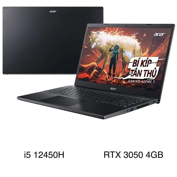 Acer Gaming Aspire 7 A715 76G 5806 - NH.QMFSV.002 (i5 12450H, 16GB, 512GB, RTX 3050 4GB, Full HD 144Hz, Win11)